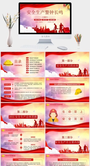 安全生产PPT模板预览图