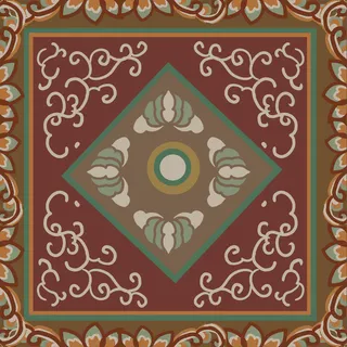 复古中式国潮风敦煌花纹装饰图案花卉藻井肌理圆形边框素材