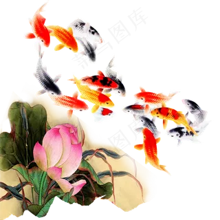 唯美古风水彩手绘荷叶荷花古典水墨荷花