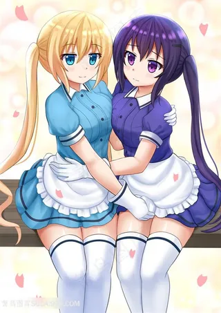 日本女仆装可爱姐妹动漫图片