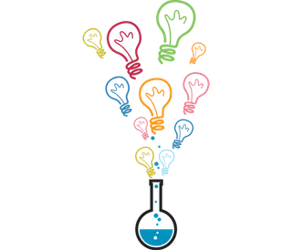 烧杯创意卡通线条少儿兴趣班素材