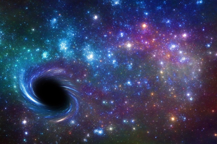 漩涡幻彩星空图片
