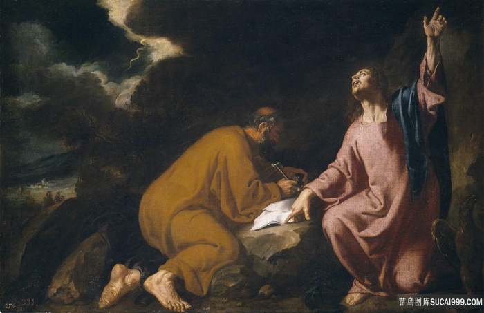 祈祷人物油画风景画