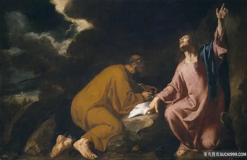 祈祷人物油画风景画