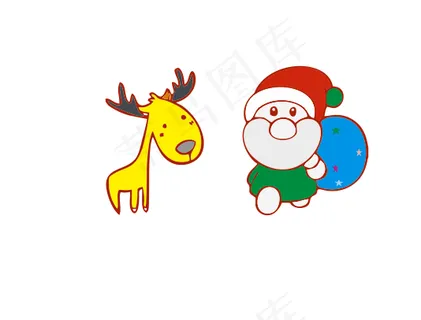 圣诞老人卡通麋鹿圣诞节 圣诞老人卡通麋鹿圣诞节