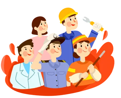 手绘卡通可爱人物艺术字5.1五一劳动节海报节日设计素材PNG免抠图