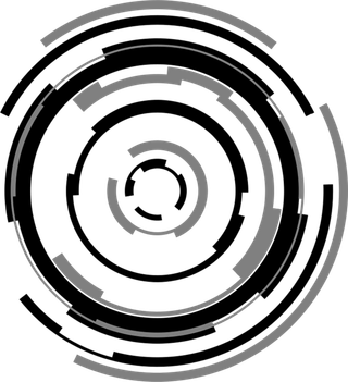 黑白圆形线条科技kv主视觉