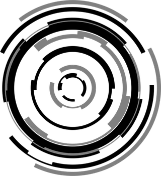 黑白圆形线条科技kv主视觉