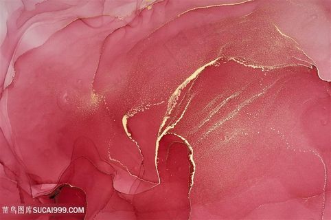 酒红色鎏金炫彩轻纱大理石油彩底纹背景