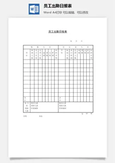 员工出勤日报表word模板