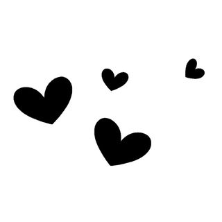 飘飞的爱心剪影卡通图案