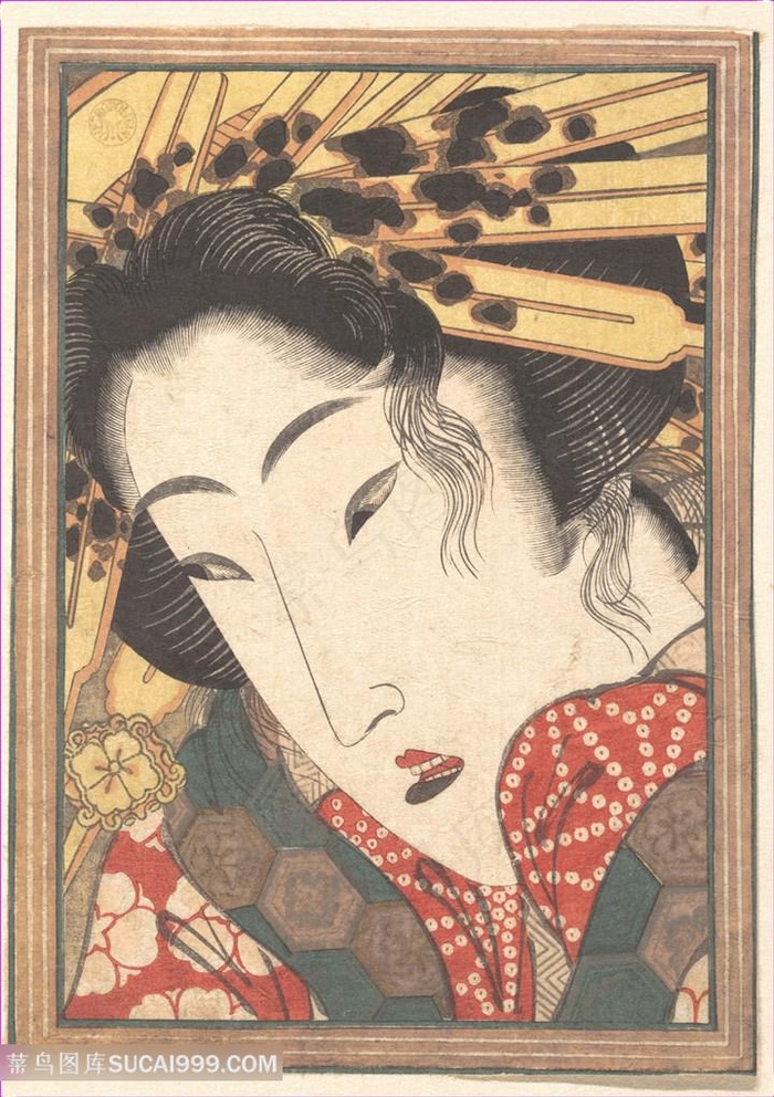 喜多川歌磨日系美女艺术挂画