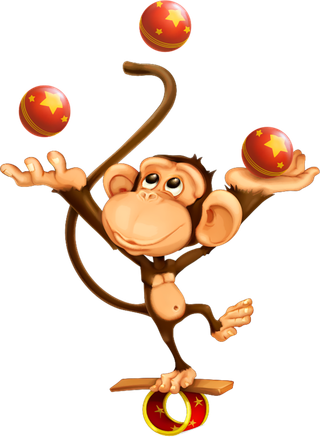 小猴子杂耍卡通