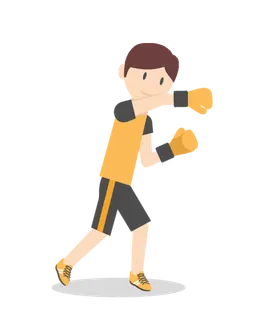 卡通拳击男孩插图