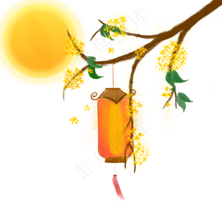 中国风 手绘 卡通元素 传统 复古红 灯笼装饰 PNG 免抠 