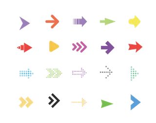 彩色卡通免扣箭头合集
