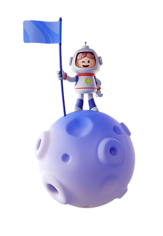 卡通星球宇航员恐龙怪兽素材png三维免扣