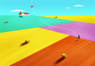 在丰收的田野上放风筝 浪漫 多彩世界