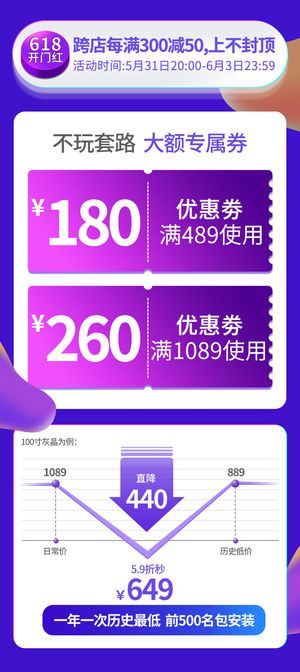 618电商 紫色促销模板