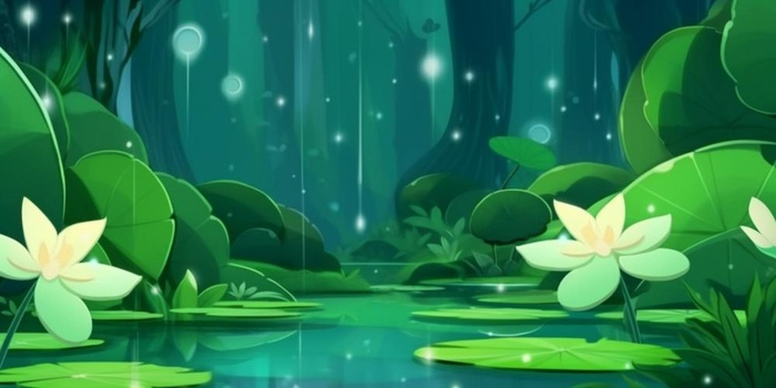 绿色水草荷叶背景(1536x768)