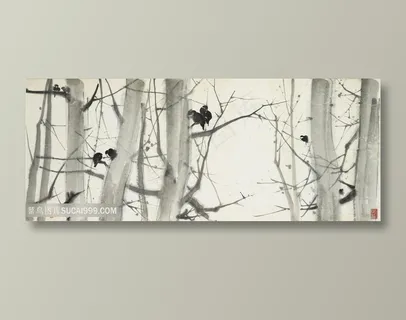 吴冠中水墨树林装饰画 吴冠中水墨树林装饰画