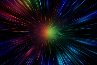 彩色光线科技中心射线黑色背景