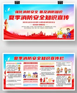 夏季消防安全知识宣传展板