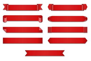 矢量绸带标题框