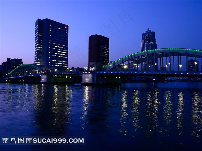 魅力都市大桥城市夜景素材