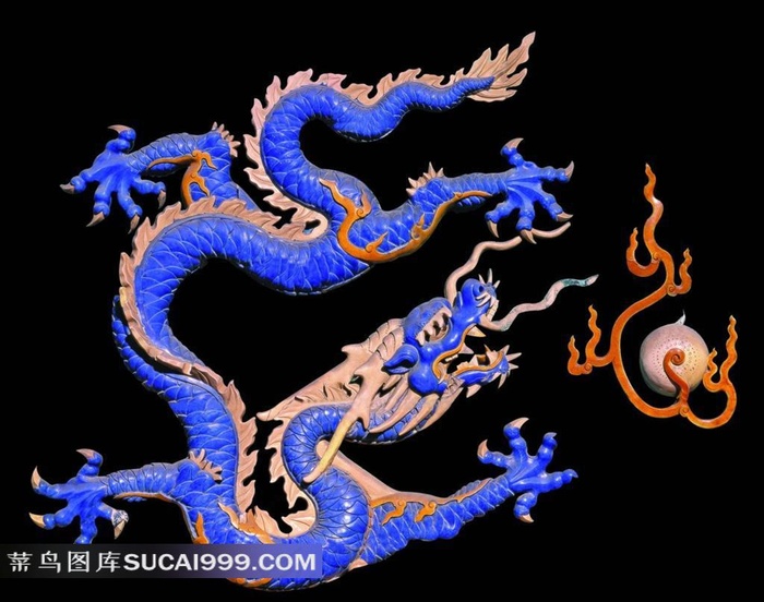 中国青龙戏珠精美图案图片