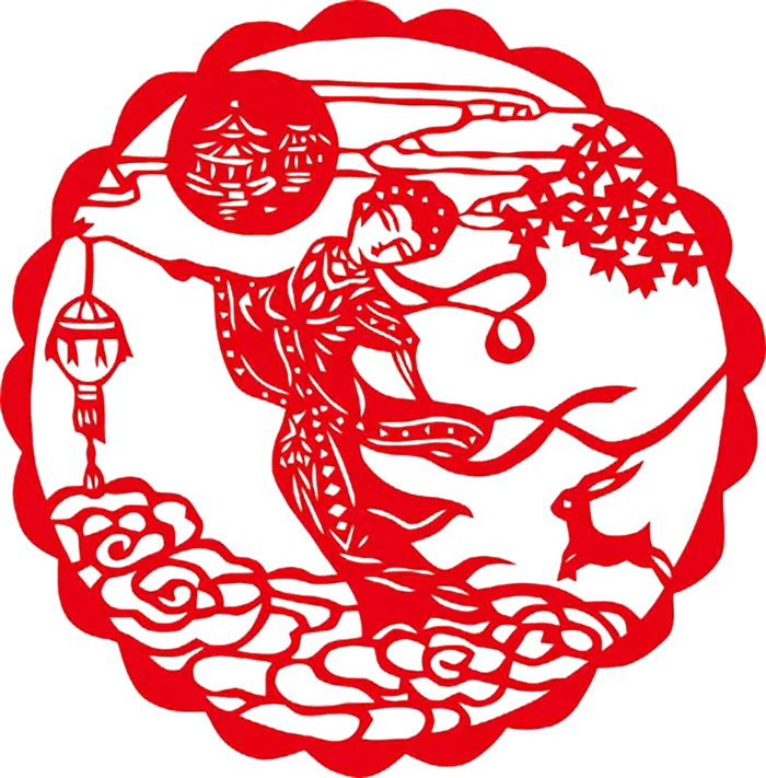 剪纸创意红色