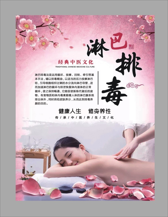 淋巴排毒海报psd模版下载