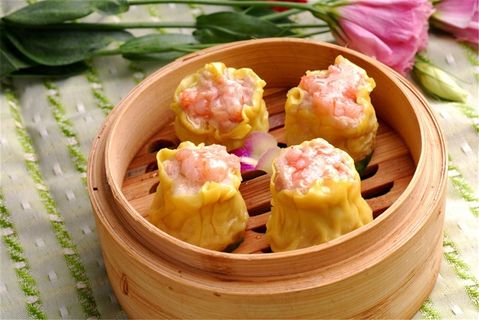 小吃鲜虾烧卖美食素材 小吃鲜虾烧卖美食素材