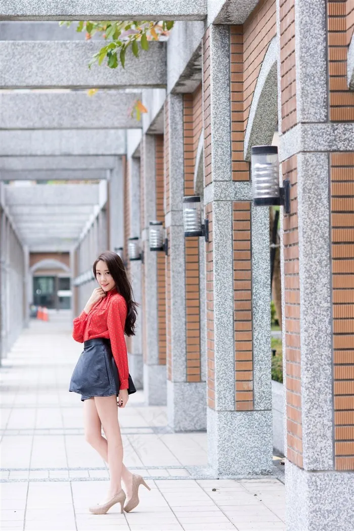 邻家女孩李妞妞长发美女摄影素材