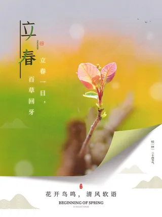 24节气立春春季新春春天海报模板PSD分层设计素材源文件模板