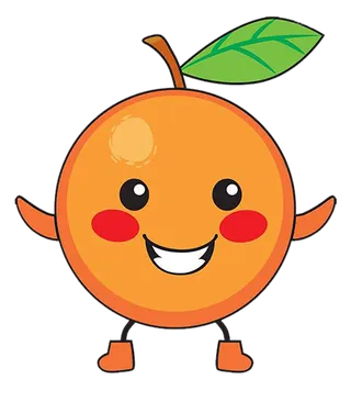 卡通橘子黄色