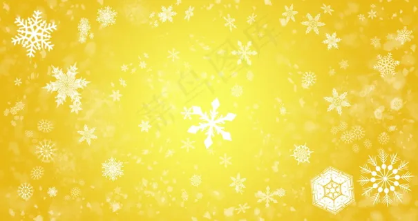 圣诞节雪花黄色背景素材