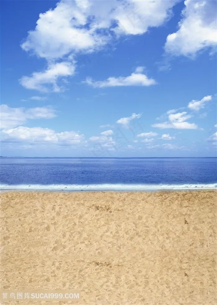 沙滩海景风景画