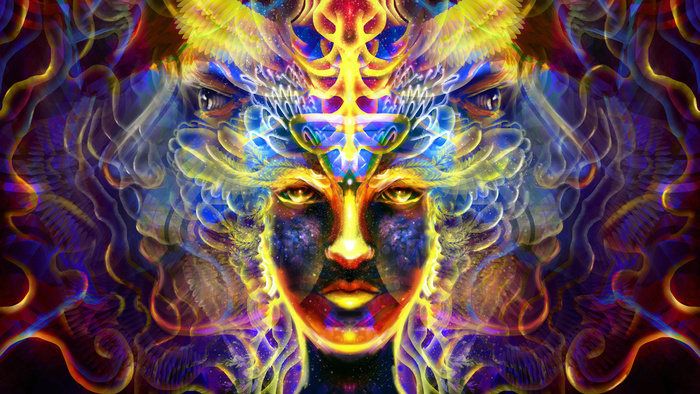 迷幻色彩人物背景光效