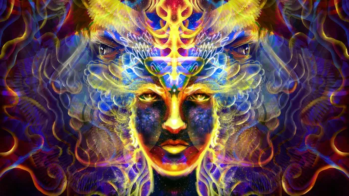 迷幻色彩人物背景光效 迷幻色彩人物背景光效