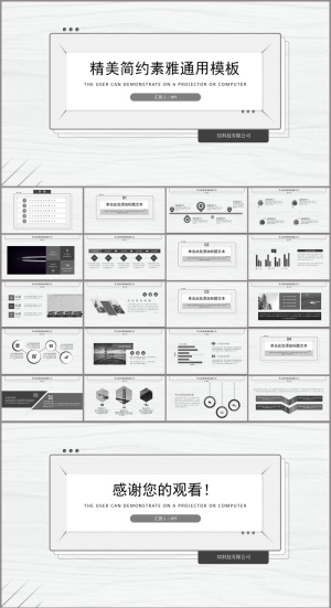 精美简约素雅通用PPT模板