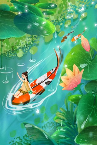 谷雨二十四节气海报设计