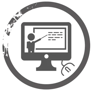 黑白网上课堂图标简笔少儿兴趣班