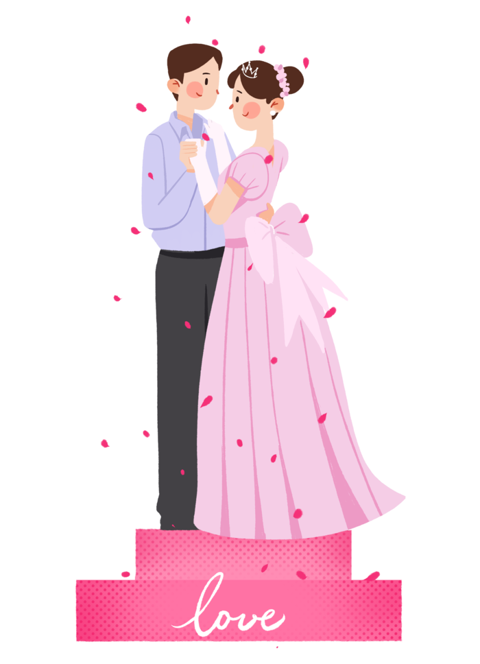 婚纱卡通人物婚礼白纱结婚婚纱摄影手绘