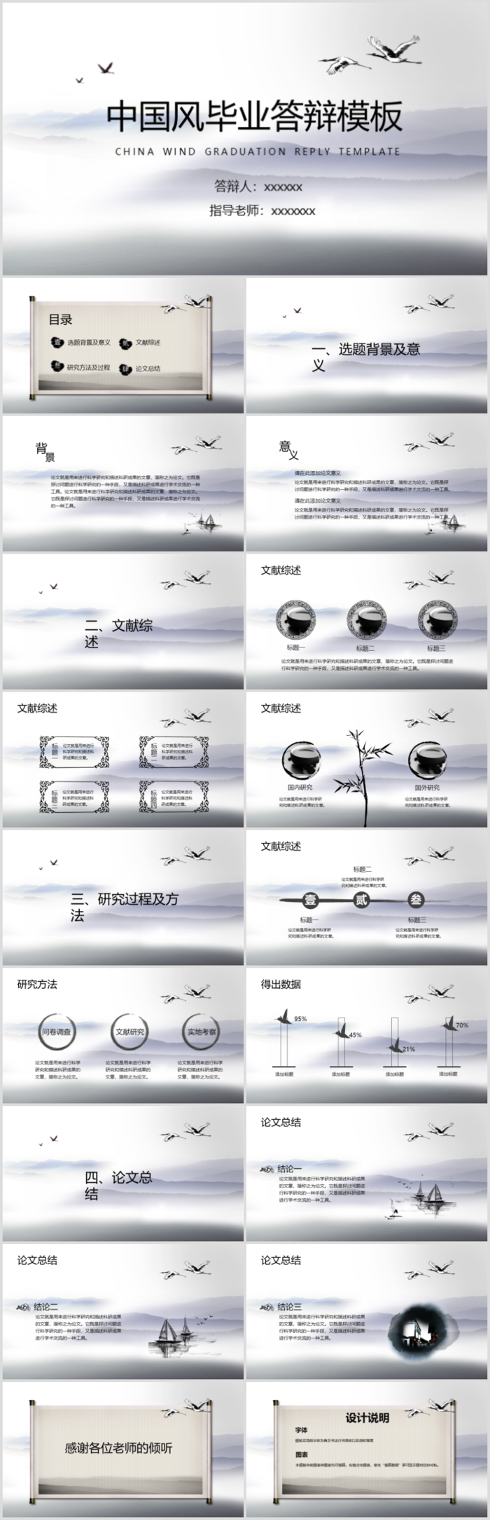 毕业答辨设计ppt通用模板