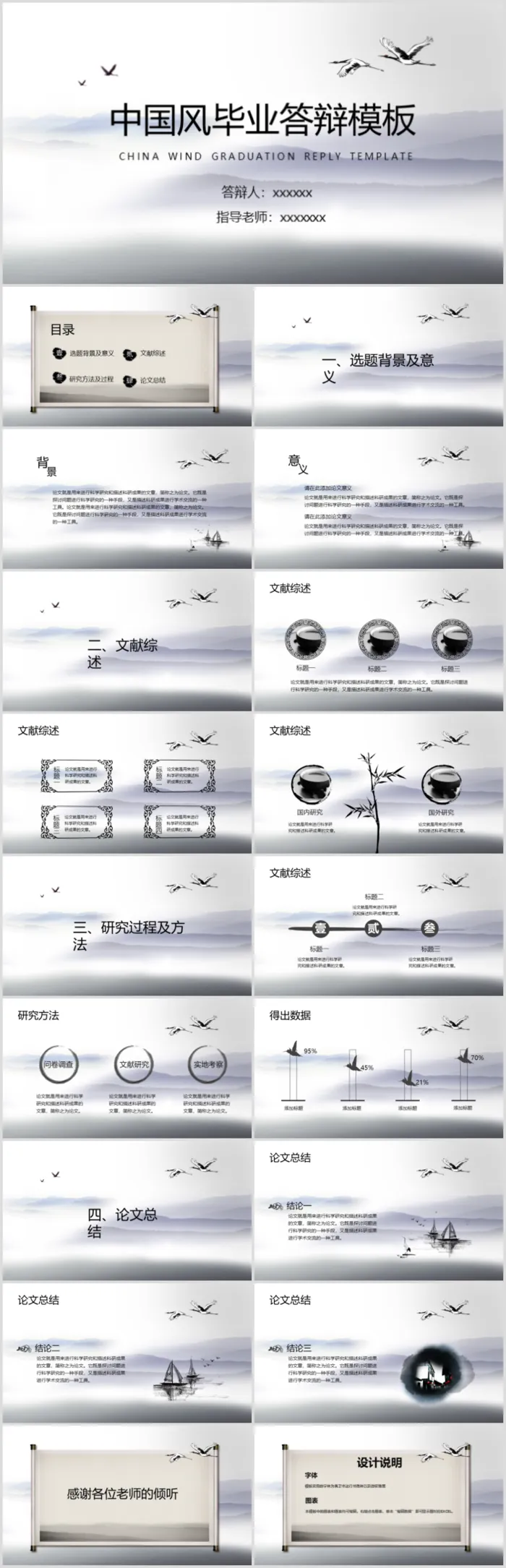 毕业答辨设计ppt通用模板
