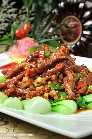 干烧鹅掌中华美食摄影图