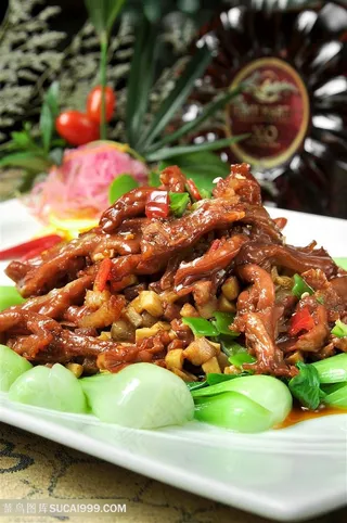 干烧鹅掌中华美食摄影图