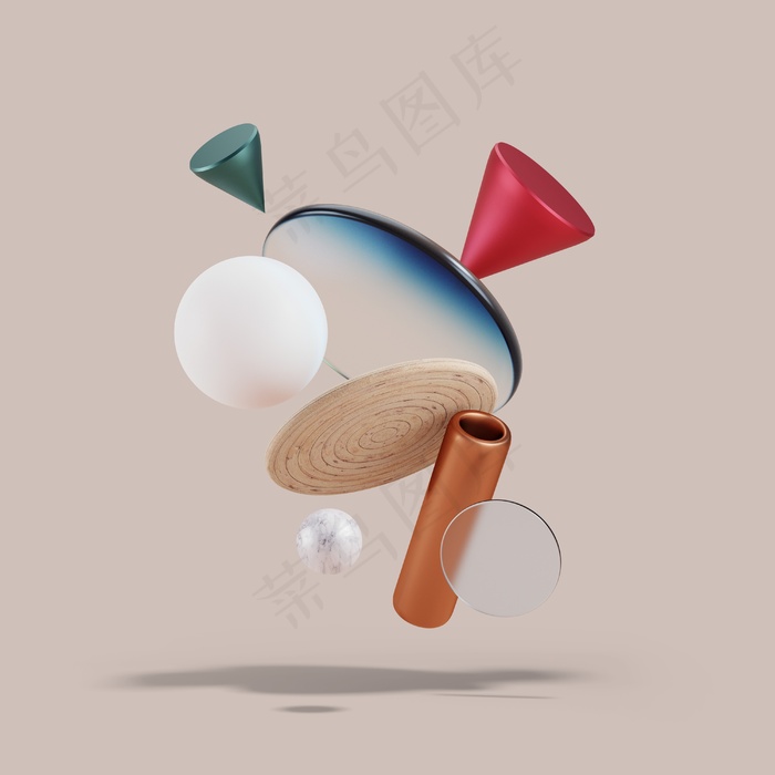 作品集封面装饰3D抽象素材(4000x4000)psd模版下载