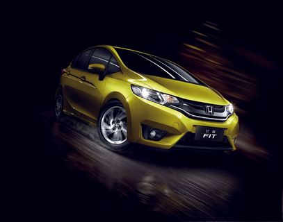 黄色本田汽车图片